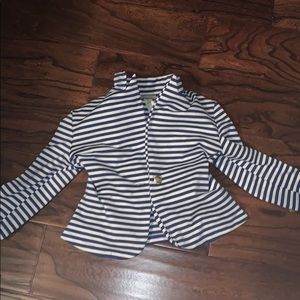 blue and white stripe jacket